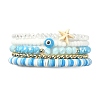 5Pcs 5 Style Polymer Clay Heishi Surfer Stretch Bracelets Set BJEW-TA00353-2