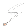 Cat Eye Sun Pendant Necklace with 304 Stainless Steel Cable Chains for Women NJEW-JN03974-4