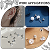 60Pcs Stainless Steel Ear Nuts STAS-BBC0005-14P-6