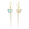 Alloy Enamel Butterfly with Tassel Dangle Earrings EJEW-JE05116-5