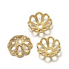 Multi-Petal Flower Brass Fancy Bead Caps KK-F0317-02G-NR-1