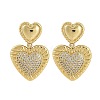 Rack Plating Brass Heart Stud Earrings for Women EJEW-D280-06G-2