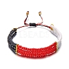 Glass Seed Beads Braided Bead Bracelets PW-WGDE5D7-03-1