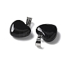 Natural Black Agate Pendants G-I311-A16-01-2