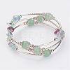 Three Loops Wrap Natural Mixed Stone Beads Bracelets BJEW-JB02922-03-1
