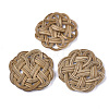 Handmade Reed Cane/Rattan Woven Beads WOVE-Q077-08-1