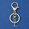 Alloy Initial Letter Charm Keychains KEYC-YW00006-12-1