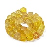 Natural Yellow Fluorite Beads Strands G-G053-B07-01-3
