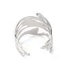 Non-Tarnish 304 Stainless Steel Twist Wave Open Cuff Ring for Women RJEW-K245-30P-2