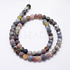 Frosted Natural Agate Beads Strands X-G-F367-8mm-07-2