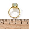 Hexagon Natural Green Aventurine Finger Rings RJEW-B113-02G-07-3