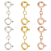GOMAKERER 6Pcs 3 Colors 925 Sterling Silver Spring Ring Clasps STER-GO0001-15-1