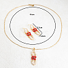 Plastic Beaded Oval with Flower Jewelry Set YW1382-2-4