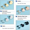 Unicraftale 24Pcs 12 Style 304 Stainless Steel Stud Earring Findings STAS-UN0031-56-5