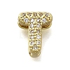 Brass Micro Pave Cubic Zirconia Letter Multi-Strand Links KK-D295-32G-20-1