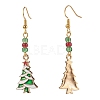 Christmas Theme Alloy Enamel Dangle Earrings EJEW-JE04511-3