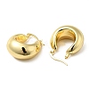 Brass Chunky Crescent Moon Hoop Earrings for Women EJEW-A079-02G-2