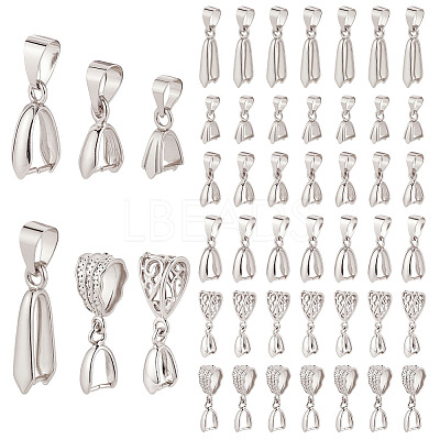 48Pcs 6 Styles Brass Ice Pick Pinch Bails KK-ME0002-93P-1