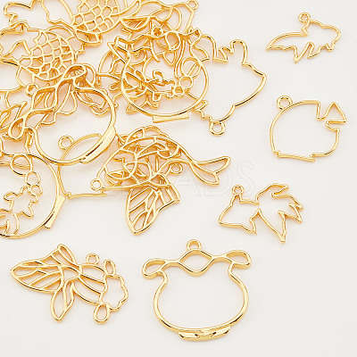 18Pcs 9 Style Alloy Open Back Bezel Charm Pendants FIND-OC0001-66-1