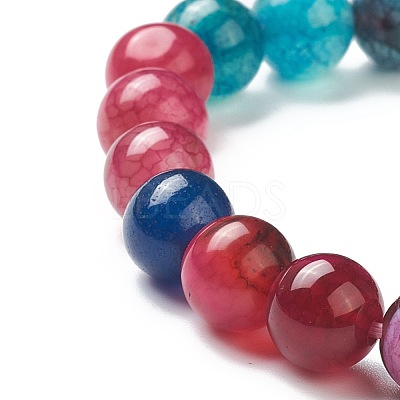 Natural Agate Beaded Stretch Bracelets BJEW-D446-C-05-1