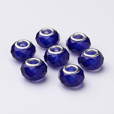 Handmade Glass European Beads X-GPDL25Y-25-1