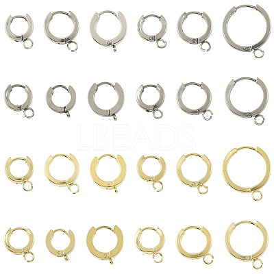 16Pcs 201 Stainless Steel Huggie Hoop Earrings Findings STAS-FS0002-26A-1