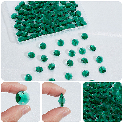 120Pcs Electroplate Glass Links Connectors GLAA-SP0001-73A-1