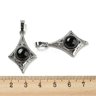 Natural Obsidian Pendants X-G-P517-03P-04-1