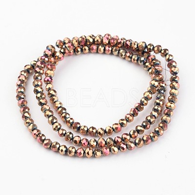 Electroplate Glass Beads Strands EGLA-P018-3mm-F02-1