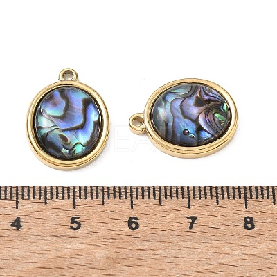Natural Paua Shell Pendants SA-CBA11D7-10B-G-1