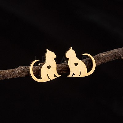 Stainless Steel Small Animal Stud Earrings for Women PW-WG5B49B-26-1