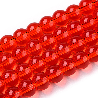 Transparent Glass Beads Strands GLAA-T032-T6mm-09-1