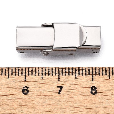 Tarnish Resistant Smooth Surface 201 Stainless Steel Watch Band Clasps STAS-R063-64-1