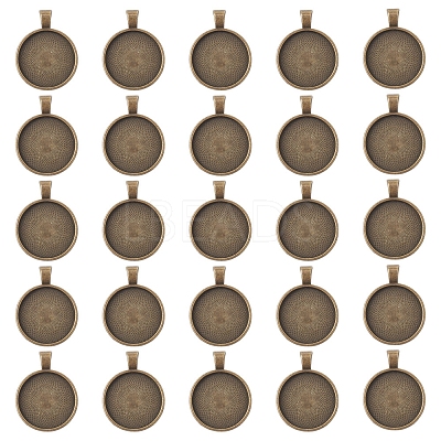 Alloy Pendant Cabochon Settings PALLOY-YW0001-69AB-1