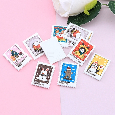 Christmas Stamp Resin Cabochons XMAS-PW0001-220-1