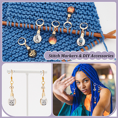 Alloy Enamel Pendant Stitch Markers HJEW-AB00237-1