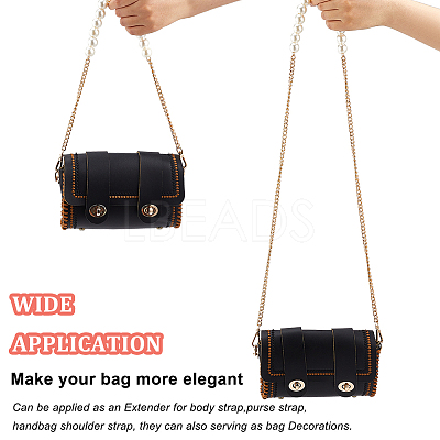 2Pcs 2 Style Plastic Imitation Pearl Beaded Bag Straps DIY-WR0002-72G-1