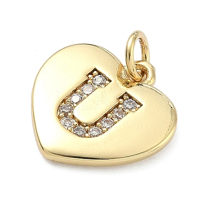 Brass Micro Pave Clear Cubic Zirconia Pendants KK-D229-01G-21-1