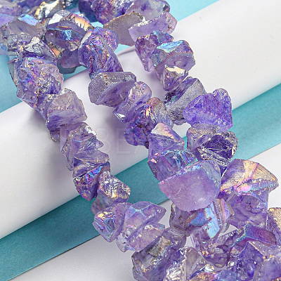 1 Strand Electroplated Natural Quartz Beads Strands G-PA0001-18E-1