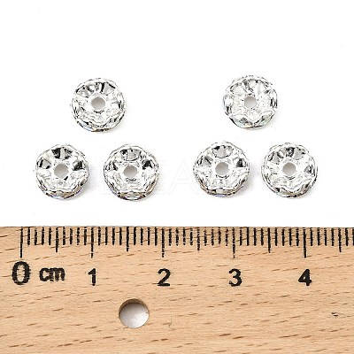 Brass Rhinestone Spacer Beads RB-A014-L8mm-28S-1