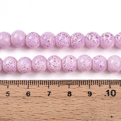 Transparent Baking Paint Glass Beads Strands DGLA-N009-8mm-02-1
