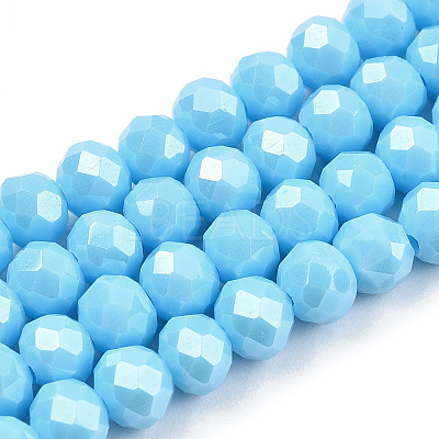 Electroplate Glass Beads Strands EGLA-A034-P10mm-A06-1