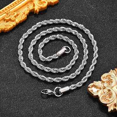 Non-Tarnish 304 Stainless Steel Rope Chain Necklaces X-NJEW-F226-03P-06-1