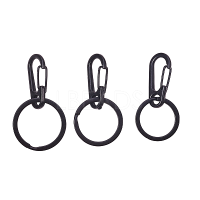 Iron Split Key Rings and Alloy Snap Key Clasps KEYC-PH0001-21-1