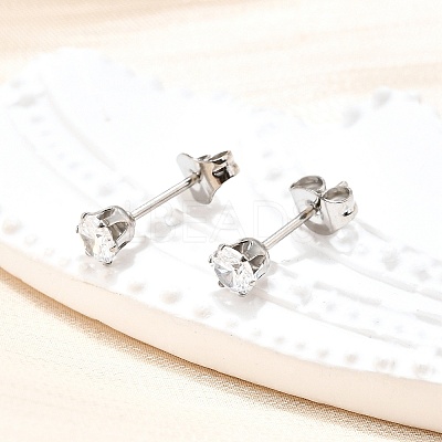 Cubic Zirconia Ear Studs STAS-E051-3B-1