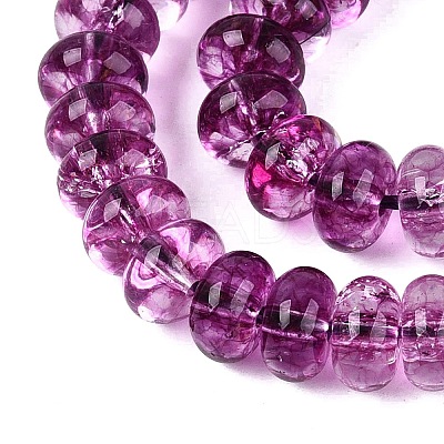 Crackle Transparent Glass Beads Strands GLAA-N074-02A-06-1