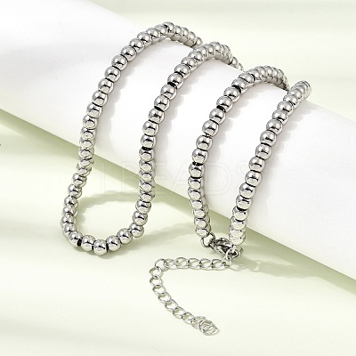 4MM Round 304 Stainless Steel Beaded Necklaces for Man and Women SA-CBAB767-16P-1