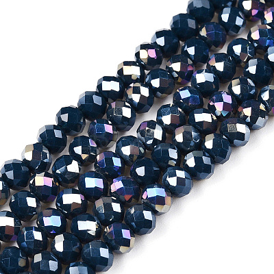 Electroplate Glass Beads Strands EGLA-A044-P4mm-B16-1