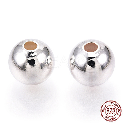 925 Sterling Silver Beads STER-S002-12-8mm-1