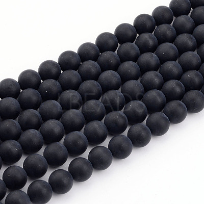 Dyed & Heated Natural Black Agate Bead Strands LS-G-H056-10mm-1